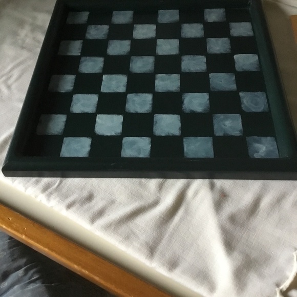 Unique Wooden Checkerboard and Checkers - Picture 1 of 3